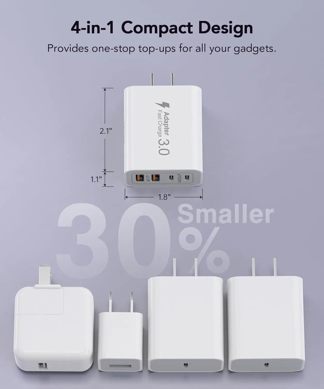 💥40W Fast Charger | 4-Port USB-C Wall Adapter (Dual PD & QC)
Compatible with iPhone 16/15, Galaxy, iPads, AirPods & More💥💥