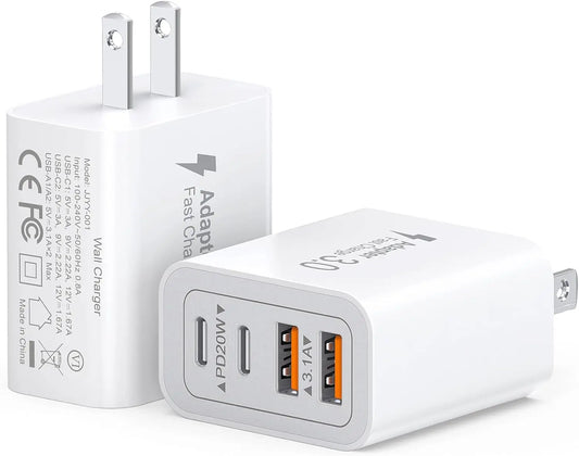 💥40W Fast Charger | 4-Port USB-C Wall Adapter (Dual PD & QC)
Compatible with iPhone 16/15, Galaxy, iPads, AirPods & More💥💥